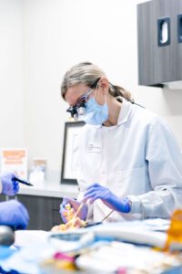 Dentist working on patient at a dental checkup