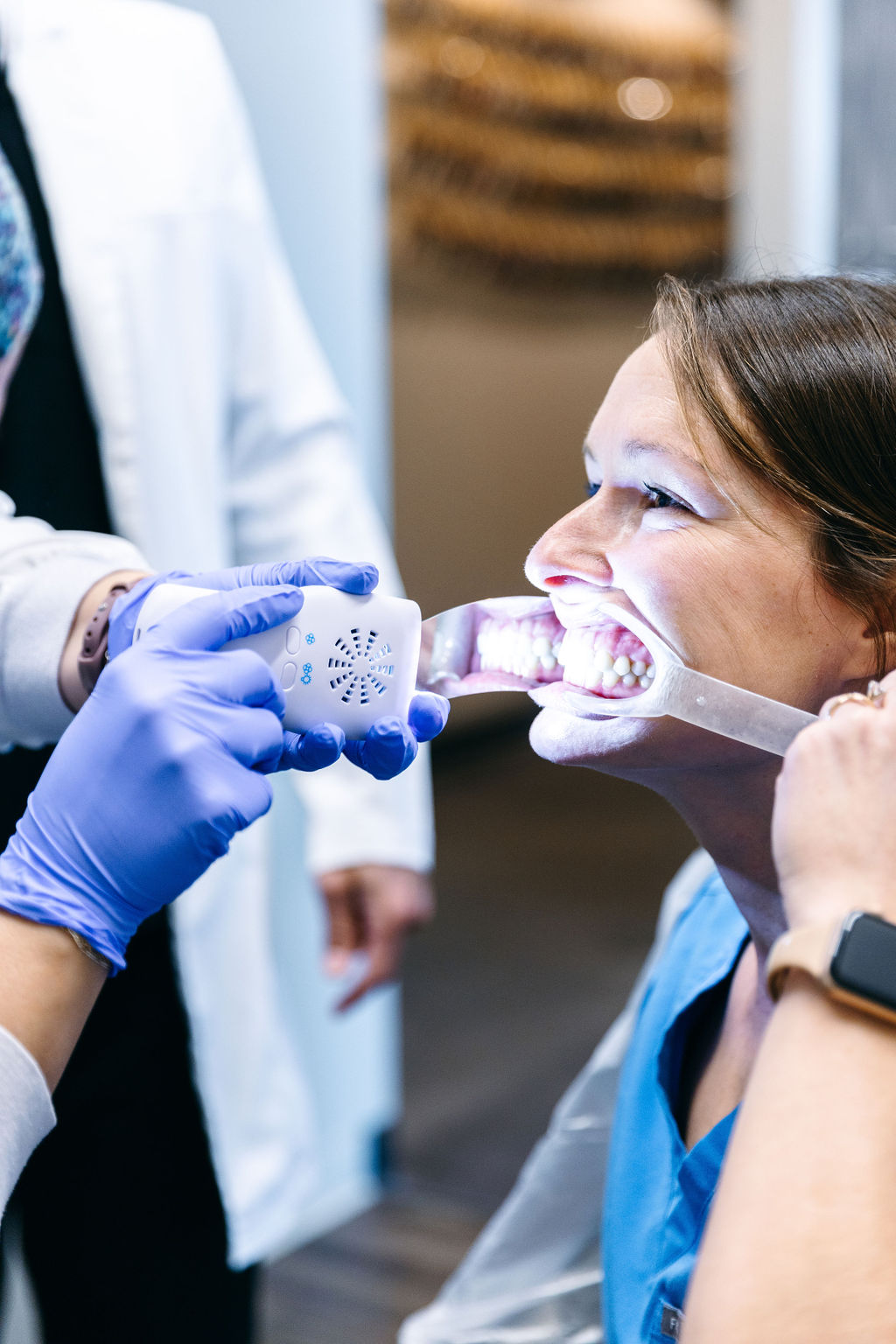 Dentists at Krengel Dental checking a patient for good gum health